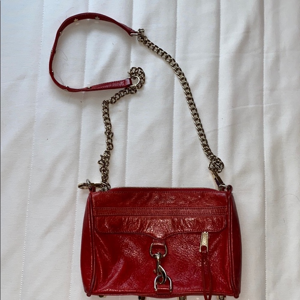 Rebecca Minkoff. Mini Mac. Red. Gold Hardware.